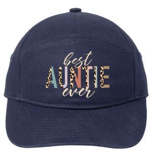 Best Auntie Ever Gifts Aunt Leopard Print Mothers Day 7-Panel Snapback Hat