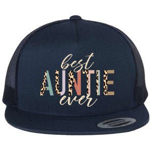 Best Auntie Ever Gifts Aunt Leopard Print Mothers Day Flat Bill Trucker Hat