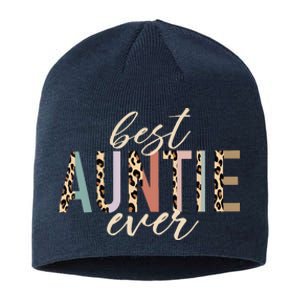 Best Auntie Ever Gifts Aunt Leopard Print Mothers Day Sustainable Beanie