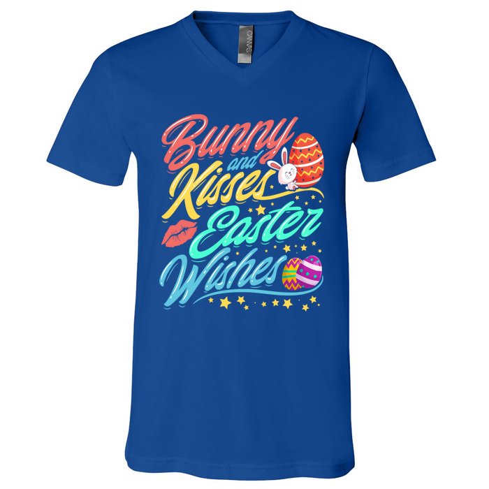 Bunny And Easter Wishes Easter Egg Gift Gift V-Neck T-Shirt