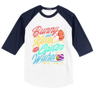 Bunny And Easter Wishes Easter Egg Gift Gift Baseball Sleeve Shirt