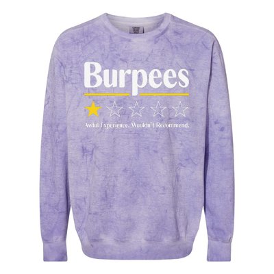 Burpees Awful Experience WouldnT Recommend Colorblast Crewneck Sweatshirt