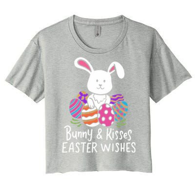 Bunny And Easter Wishes Happy Easter Rabbit Costume Funny Gift Women's Crop Top Tee