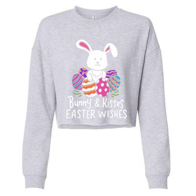 Bunny And Easter Wishes Happy Easter Rabbit Costume Funny Gift Cropped Pullover Crew