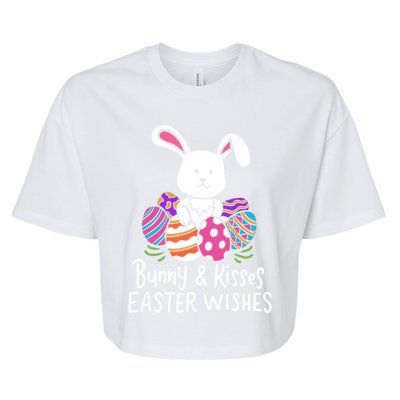 Bunny And Easter Wishes Happy Easter Rabbit Costume Funny Gift Bella+Canvas Jersey Crop Tee