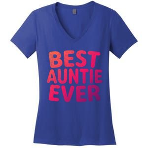 Best Auntie Ever Gift Funny Mothers Day Gift Christmas Cool Gift Women's V-Neck T-Shirt