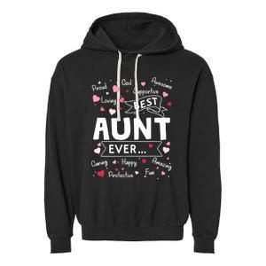 Best Aunt Ever Funny First Time Aunt Mothers Day Garment-Dyed Fleece Hoodie