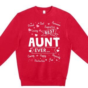 Best Aunt Ever Funny First Time Aunt Mothers Day Premium Crewneck Sweatshirt