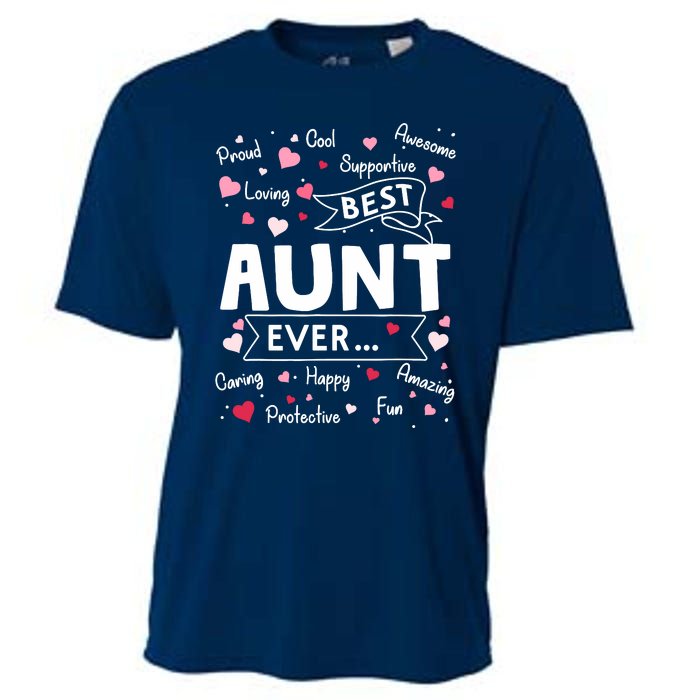 Best Aunt Ever Funny First Time Aunt Mothers Day Cooling Performance Crew T-Shirt