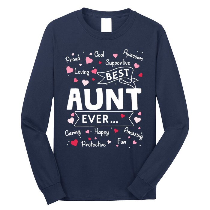 Best Aunt Ever Funny First Time Aunt Mothers Day Long Sleeve Shirt