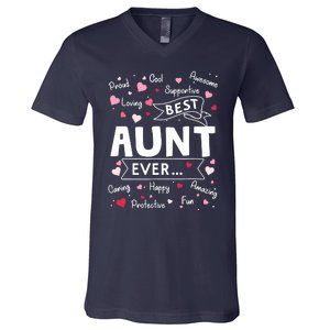 Best Aunt Ever Funny First Time Aunt Mothers Day V-Neck T-Shirt