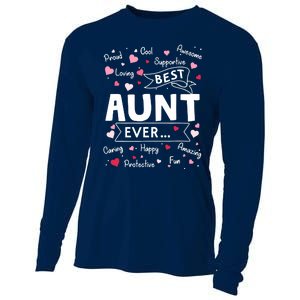 Best Aunt Ever Funny First Time Aunt Mothers Day Cooling Performance Long Sleeve Crew