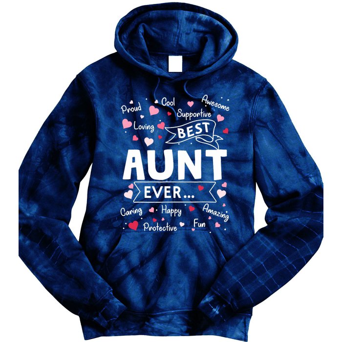 Best Aunt Ever Funny First Time Aunt Mothers Day Tie Dye Hoodie