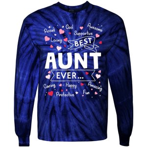 Best Aunt Ever Funny First Time Aunt Mothers Day Tie-Dye Long Sleeve Shirt