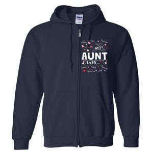 Best Aunt Ever Funny First Time Aunt Mothers Day Full Zip Hoodie