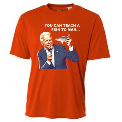 Buy A Eat Fish The Day Teach Funny Joe Biden Quote Cool Gift Cooling Performance Crew T-Shirt