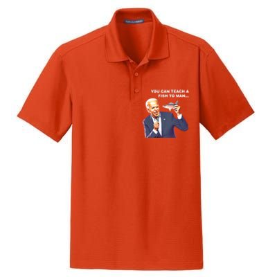 Buy A Eat Fish The Day Teach Funny Joe Biden Quote Cool Gift Dry Zone Grid Polo