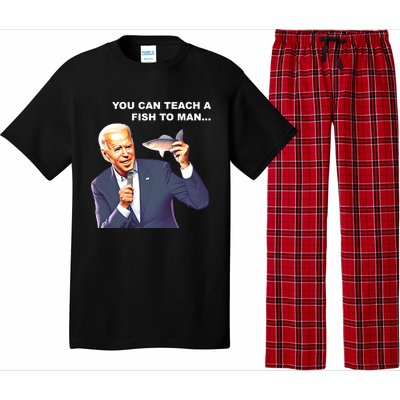 Buy A Eat Fish The Day Teach Funny Joe Biden Quote Cool Gift Pajama Set