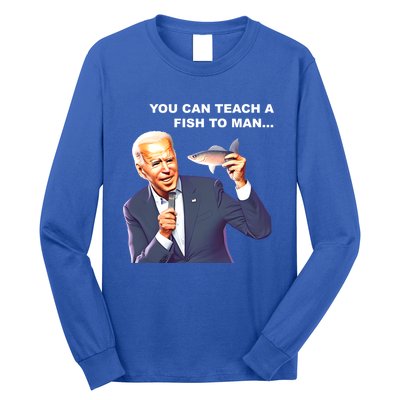 Buy A Eat Fish The Day Teach Funny Joe Biden Quote Cool Gift Long Sleeve Shirt