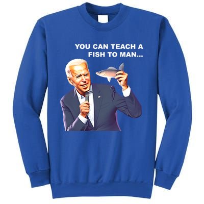 Buy A Eat Fish The Day Teach Funny Joe Biden Quote Cool Gift Sweatshirt