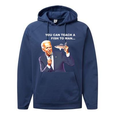 Buy A Eat Fish The Day Teach Funny Joe Biden Quote Cool Gift Performance Fleece Hoodie