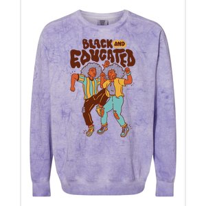 Black And Educated Retro Black History Colorblast Crewneck Sweatshirt