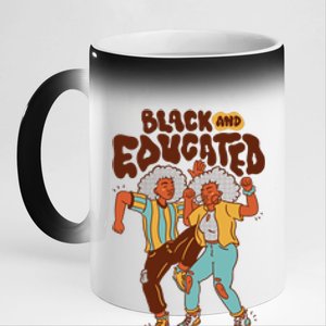 Black And Educated Retro Black History 11oz Black Color Changing Mug