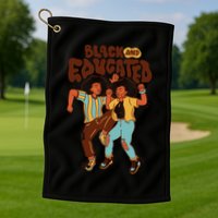 Black And Educated Retro Black History Golf Towel