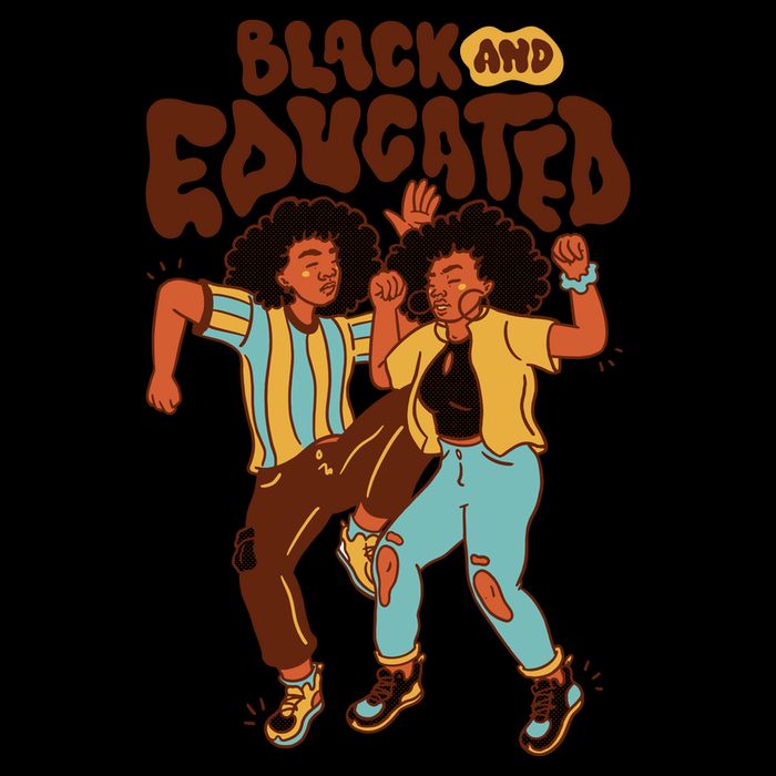 Black And Educated Retro Black History Cropped Pullover Crew