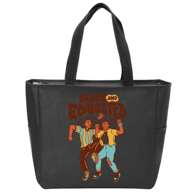 Black And Educated Retro Black History Zip Tote Bag