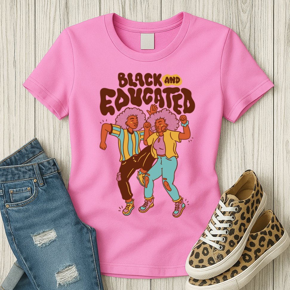 Black And Educated Retro Black History Womens T-Shirt