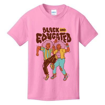 Black And Educated Retro Black History Kids T-Shirt