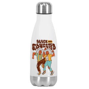 Black And Educated Retro Black History Stainless Steel Insulated Water Bottle