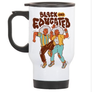 Black And Educated Retro Black History Stainless Steel Travel Mug