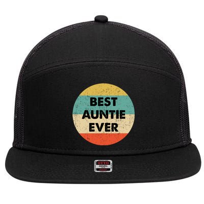 Best Auntie Ever Gift 7 Panel Mesh Trucker Snapback Hat