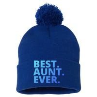 Best Aunt Ever From Niece Nephew Matching Auntie Lover Cool Gift Pom Pom 12in Knit Beanie