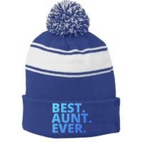 Best Aunt Ever From Niece Nephew Matching Auntie Lover Cool Gift Stripe Pom Pom Beanie