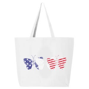 Butterfly American Flag Patriotic Butterfly 4th Of July Gift 25L Jumbo Tote