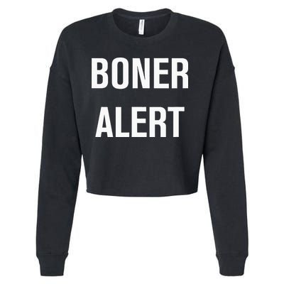 Boner Alert Funny Jokes Sarcastic Family Cropped Pullover Crew