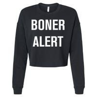 Boner Alert Funny Jokes Sarcastic Family Cropped Pullover Crew