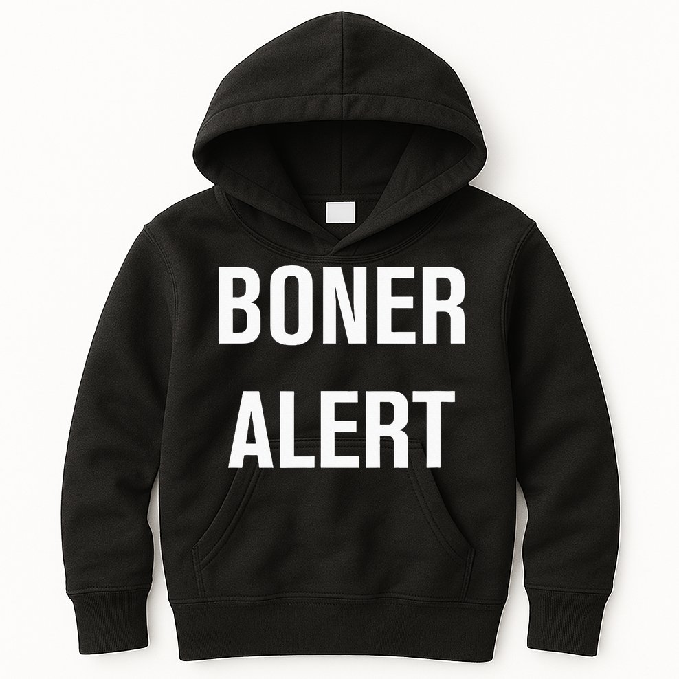 Boner Alert Funny Jokes Sarcastic Family Kids Hoodie