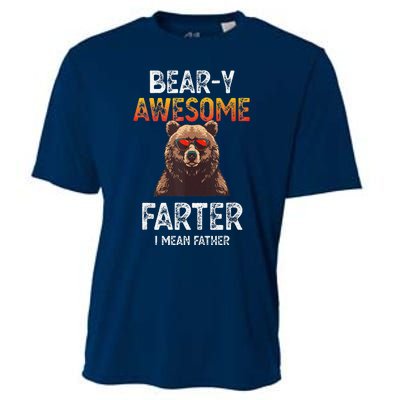 Beary Awesome Farter I Mean Father Funny Dad Joke Saying Cooling Performance Crew T-Shirt