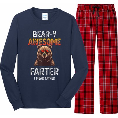 Beary Awesome Farter I Mean Father Funny Dad Joke Saying Long Sleeve Pajama Set