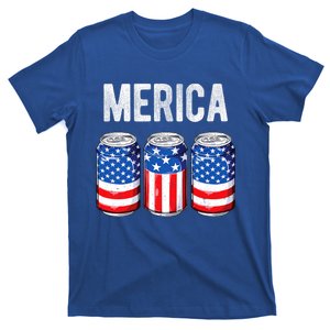 Beer American Flag 4th Of July Merica Usa Drinking T-Shirt