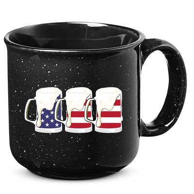 Beer American Flag Shirt 4th Of July Men Women Merica USA 15oz Campfire Ceramic Mug