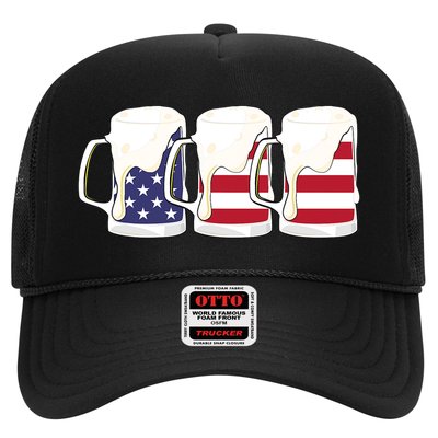 Beer American Flag Shirt 4th Of July Men Women Merica USA Trucker Hat