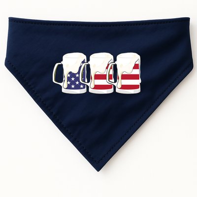 Beer American Flag Shirt 4th Of July Men Women Merica USA USA-Made Doggie Bandana