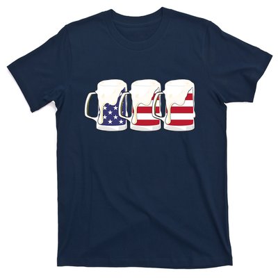 Beer American Flag Shirt 4th Of July Men Women Merica USA T-Shirt