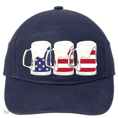 Beer American Flag Shirt 4th Of July Men Women Merica USA 7-Panel Snapback Hat