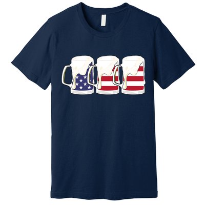Beer American Flag Shirt 4th Of July Men Women Merica USA Premium T-Shirt